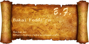 Bakai Fedóra névjegykártya